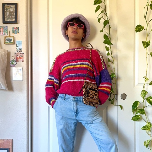 Vintage Hand-Knit Y2K Style Sweater - Picture 1 of 6